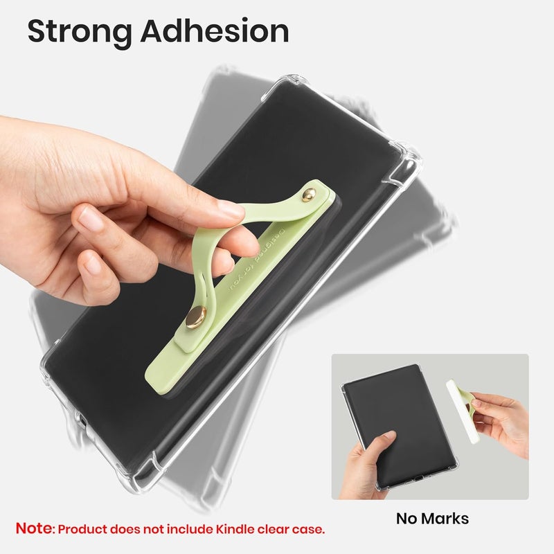 CoBak Hand Strap Holder for Kindle/Tablet - Lightweight TPU One-Handed Grip with Strong Stick, Stand for Phone, Adjustable Tightness for Kindle/Kobo/Voyaga/Lenovo/Sony E-Book Tablet, Matcha - Image 3